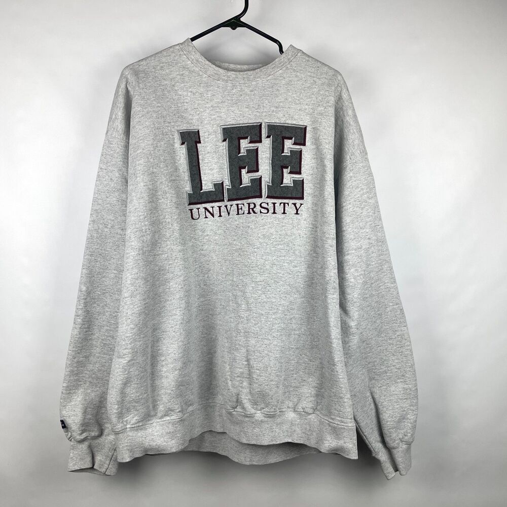Vintage 90s Y2K JanSport Lee University Crewneck Sweatshirt Gray Men's XXL